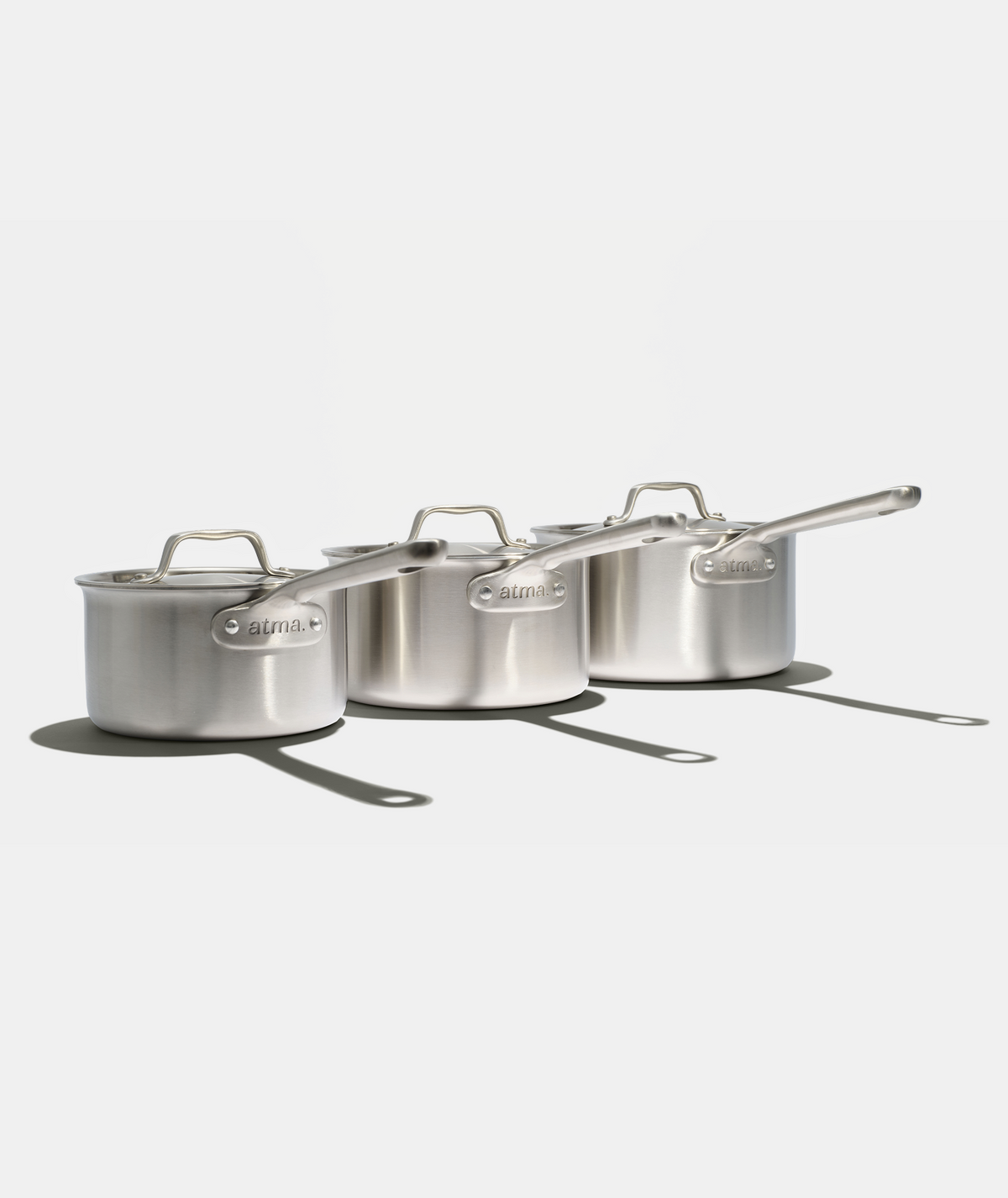 Lot de 3 casseroles inox 3 plis