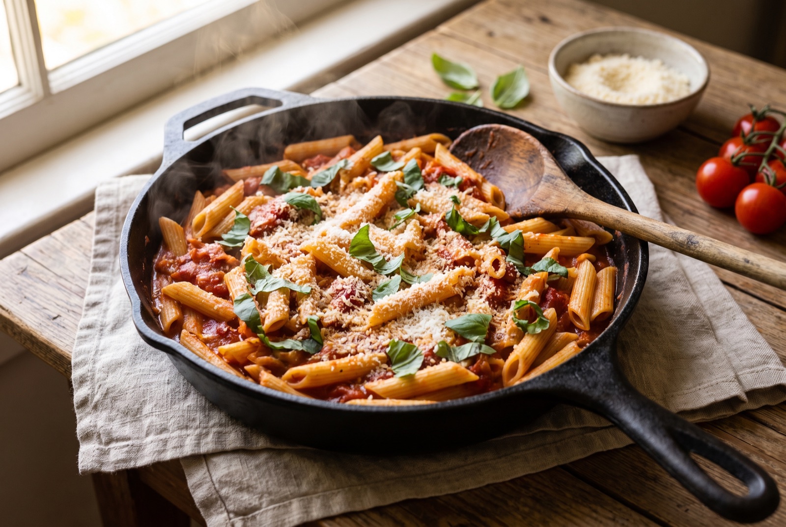 Pennes à la sauce tomate